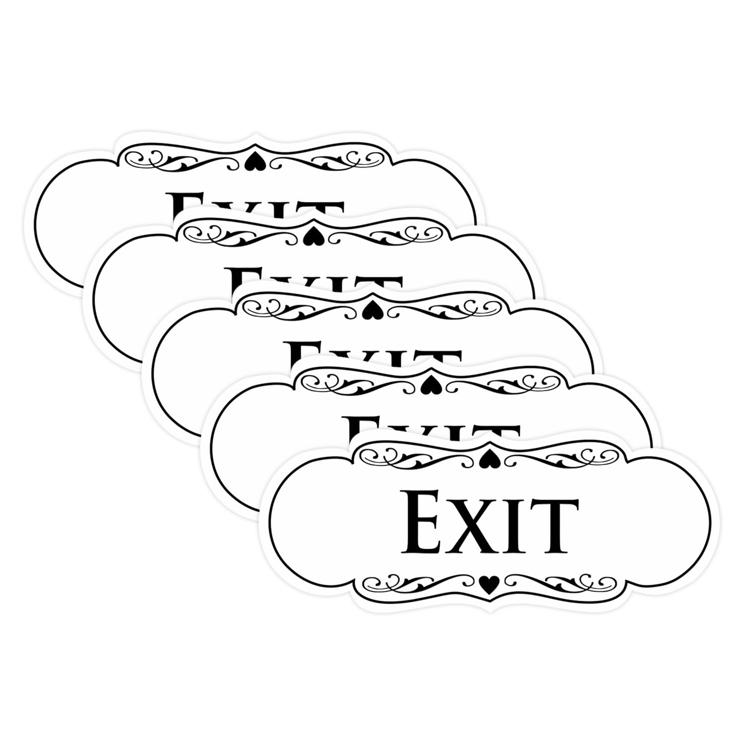 Designer EXIT Sign - White - Medium