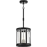 Minka Lavery 5490-729 Majestic Splendor Metal & Acrylic Strips Drum Pendant Light, 3-Light 180 Total Watts, 12" H x 11" W, Po