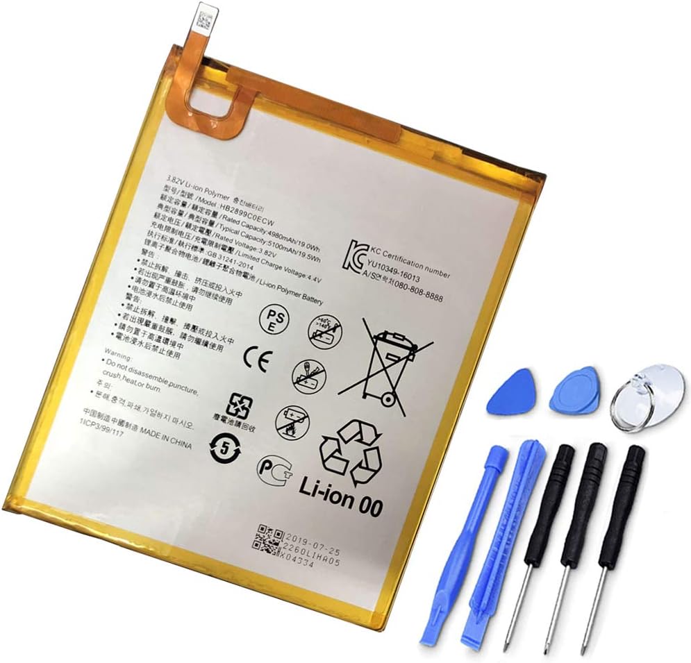 XITAIAN 19.5Wh 5100mAh HB2899C0ECW Replacement Battery for HUAWEI MediaPad M3 M5 8.4 Inches BTV-DL09 BTV-W09 SHT-AL09 SHT-W09 with Tools