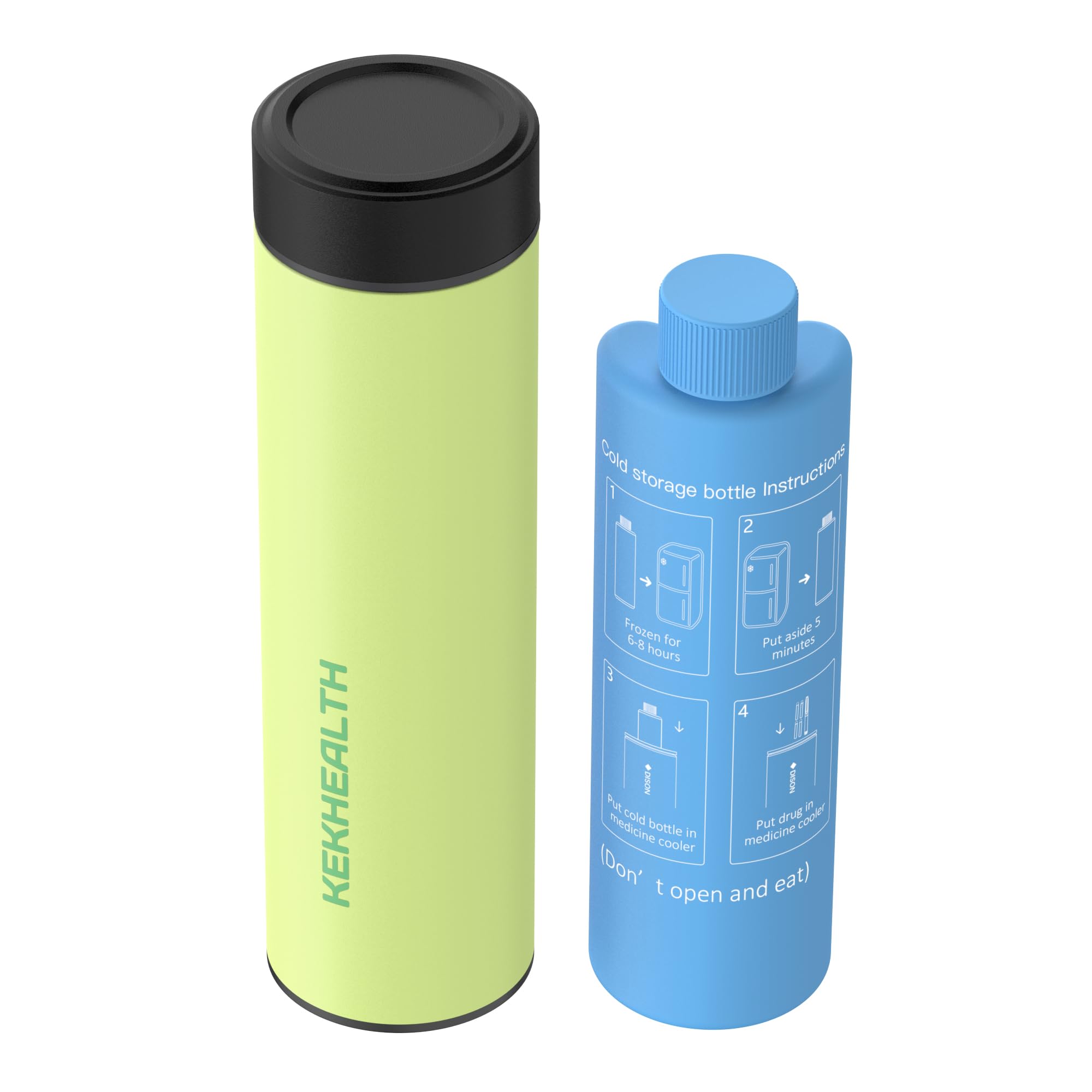 KEKHEALTH Insulin Cooler Travel Case Medicine Cool Bag 60H 3 Insulin Pens with QR Medical Travel Tag,Diabetic Travel Kits with Biogel Ice Pack (Citron Green)