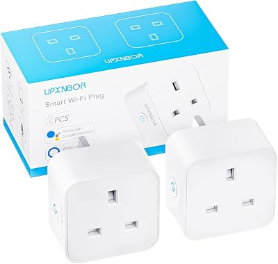 UPXNBOR Smart Plug 2 Pack Wi Fi Outlet Works with Alexa Google Home Energy