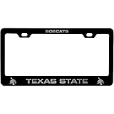 R and R Imports Texas State Bobcats Laser Engraved Metal License Plate Frame Black Officially Licensed Collegiate Product