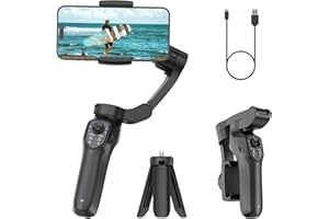 COMITOK L7C Pro, Gimbal stabilizer for iPhone, Phone Stabilizer for Video Recording with Face/Object Tracking, 3-Axis Gimbal for Android & iPhone 15 Pro Max, Foldable Phone Gimbal Vlog Recording