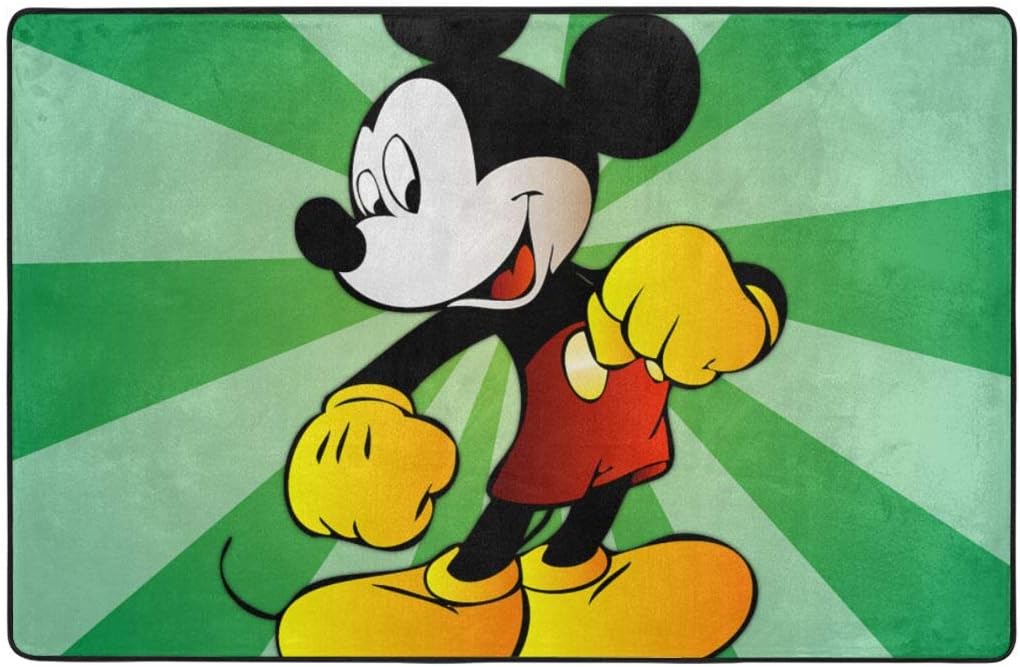 Amazon Com Large Non Slip Area Rug Cartoon Mickey Mouse Cartoon Carpet Living Room Rugs Floor Mat Doormats 60 X 39 Inches Kitchen Dining