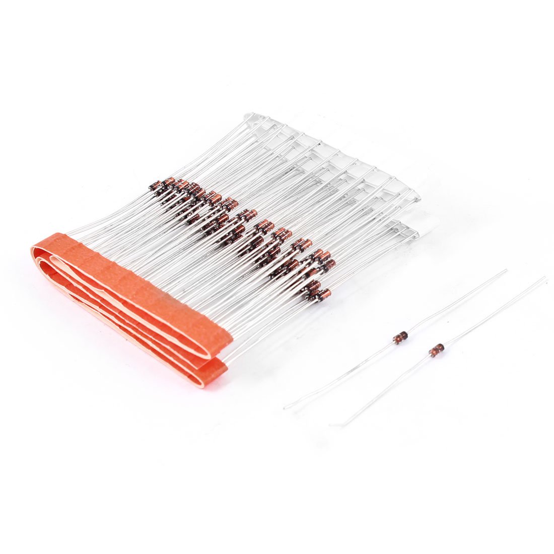 Sourcingmap a14010600ux1098 100 Pcs 75V 1/2W Axial Lead Signal Fast Switching Diodes IN4148, Silver