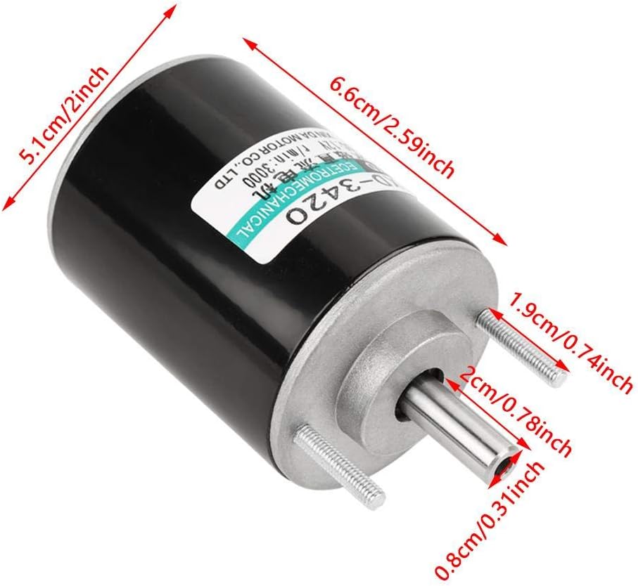 DC Motor Speed Adjustable, 12/24V 30W Hollow Shaft Permanent Magnet Brush DC Motor, Permanent Magnet High Speed Brush Small DC Motor(3500rpm (12V)) - - 