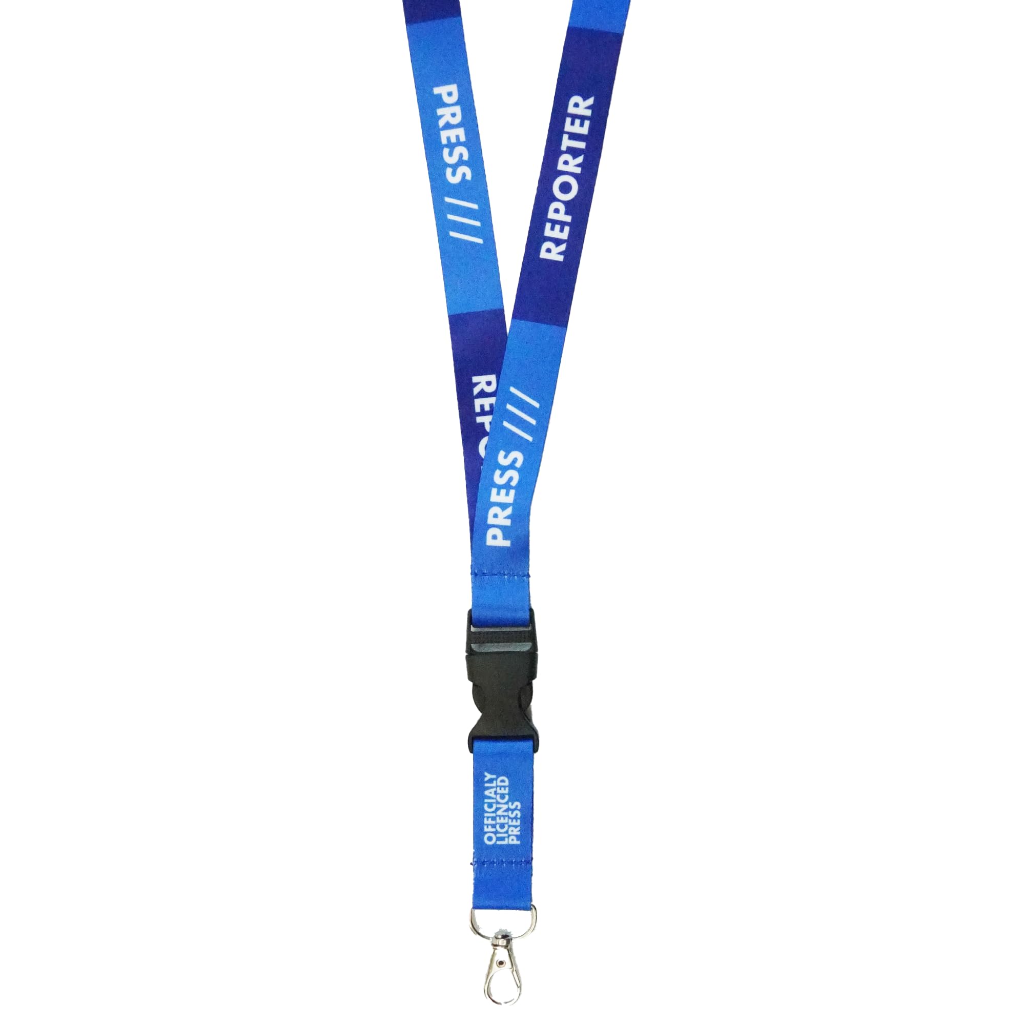 Panda Loco Offiical Press Lanyard with Detachable Clip, Blue and Navy (REPORTER)