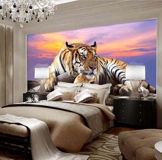 Télécharger gratuitement Images Papier Peint Mural 3d Paysage Coucher De Soleil Tigre Intisse le plus cool salutations