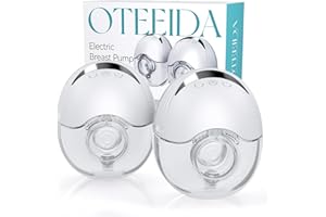 OTEEIDA Hands Free Breast Pump Wearable MY-375 - Strong Suction, Low Noise, Wearable Breastfeeding Pump with 4 Mode &12 Levels, Portable Electric Breast Pump 24mm - 19/21/Insert/Flange, 2 Pack (White)
