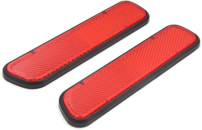 Amazon Uxcell 車の反射ステッカー レッド プラスチック製 自動車 車両 反射ステッカー 装飾 自己接着反射板 2個入り リフレクター 車 バイク