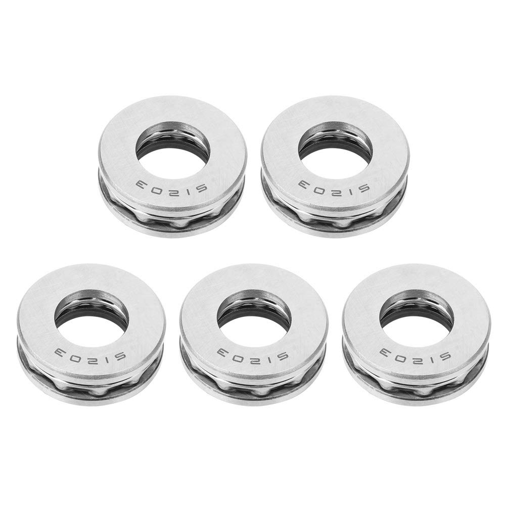 ViaGasaFamido 5Pcs 51203 Plane Axial Thrust Bearing Ball High Precision Low Noise Heat Tolerance Durability Steel Industrial Hardware Parts for Bearing Heavy Loads