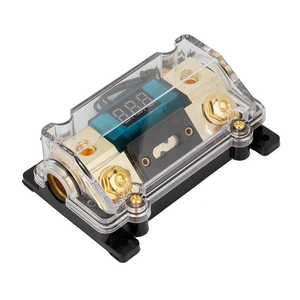 Photo 1 of Akozon Car Audio Power Holder Stereo Distribution Block Box Digital Display Metal Alloy 150A 200A 250A Distribution Block Box (150A)