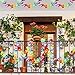 Jovitec Multicolor Tropical Flower Lei Garland Flower Leaves Banner for Hawaiian Luau Decorations (Style B, 10 Pack)