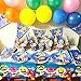 24 Pcs Baby Cute Shark Cake Plates Disposable Plates for Birthday Celebration
