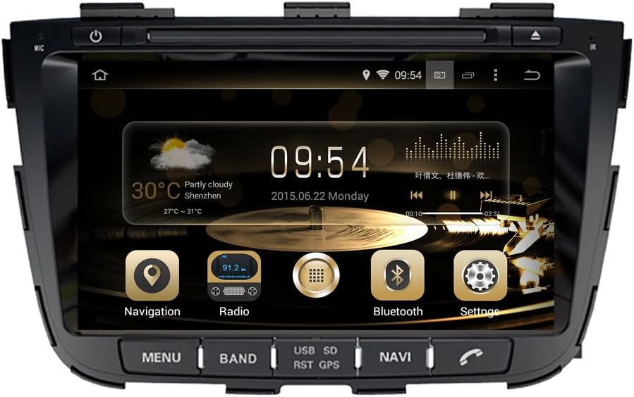 Effort GPS Navigation Android 7.1 Car Stereo CD DVD Player in Dash Radio with 8" LCD Bluetooth Multimedia System for KIA Sorento 2013- Support Audio&Video Format/Wifi/3G/Rear View Camera