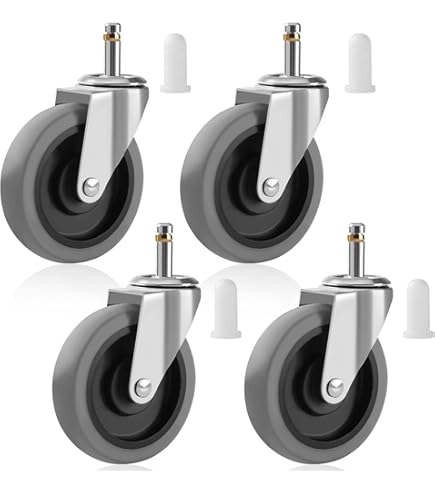 HOLKIE Heavy Duty 3 Inch Locking Stem Caster Wheels, Set Of 4, Black - View #5