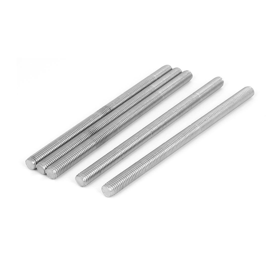 Sourcingmap M12 x 200mm 304 Stainless Steel Right Hand Thread Fully Threaded Rod Stud 5PCS
