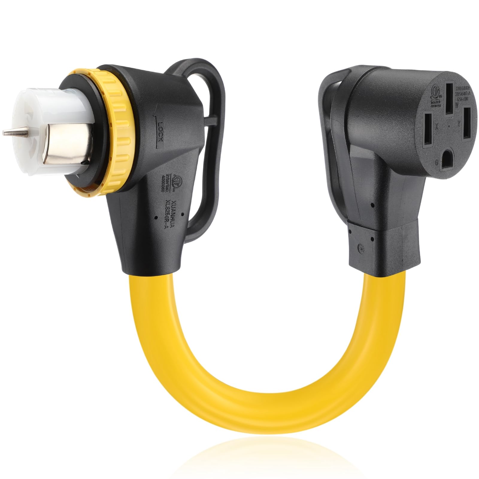 Photo 1 of Kanayu 1.5FT 50Amp RV Generator Adapter Cord Compatible with NEMA SS2-50R to 14-50R, Locking SS2-50R Female to 14-50R Female Adapter Cord with Upgraded Grip Handle 6/3C+8/1C AWG for 50A RV and EV