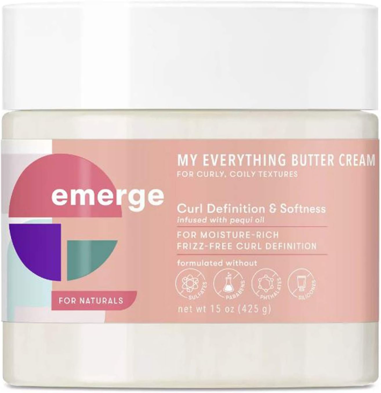 Emerge My Everything Hair Styling Butter Cream 15 Fl. Oz! Infused With Pequi Oil And Almond Milk! Styling Hair Cream For Curly Hair! Curl Cream Provides Curl Definition And Softness!