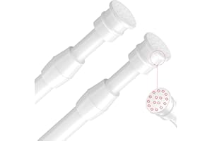 AIZESI Spring Tension Curtain Rods Short Tension Rod (White, 27" to 40"-2Pcs)