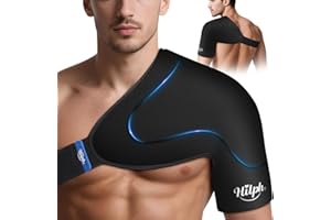 Hilph Shoulder Ice Pack Wrap for Rotator Cuff and Arm, Reusable Double-Layer Gel Cold Wrap with Compression for Targeted Area