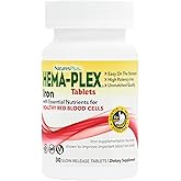NaturesPlus Hema-Plex Iron - 30 Slow-Release Tablets - 85 mg Chelated Iron - Total Blood Health - with Vitamin C & Bioflavonoids - Non GMO, Vegetarian & Gluten Free - 30 Servings