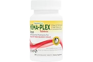 NaturesPlus Hema-Plex Iron - 30 Slow-Release Tablets - 85 mg Chelated Iron - Total Blood Health - with Vitamin C & Bioflavonoids - Non GMO, Vegetarian & Gluten Free - 30 Servings