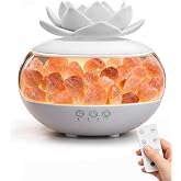 VEROOS Essential Oil Diffuser with Himalayan Salt Rocks | 2-in-1 150ml Aromatherapy Cool Mist Humidifier with Remote Control, 7 Color LED Lights &amp; Auto-Off for Home, Bedroom, Spa