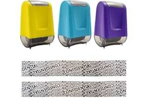 3 Pieces Identity Protection Roller Stamps, Confidential Security Roller Stamp, Smudge Stamp for Preventing Leakage of Inform
