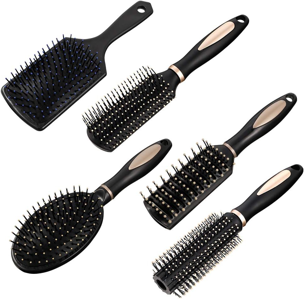 tao pipe 5Pcs Hair Brush Set Wet Dry Detangling Anti Static