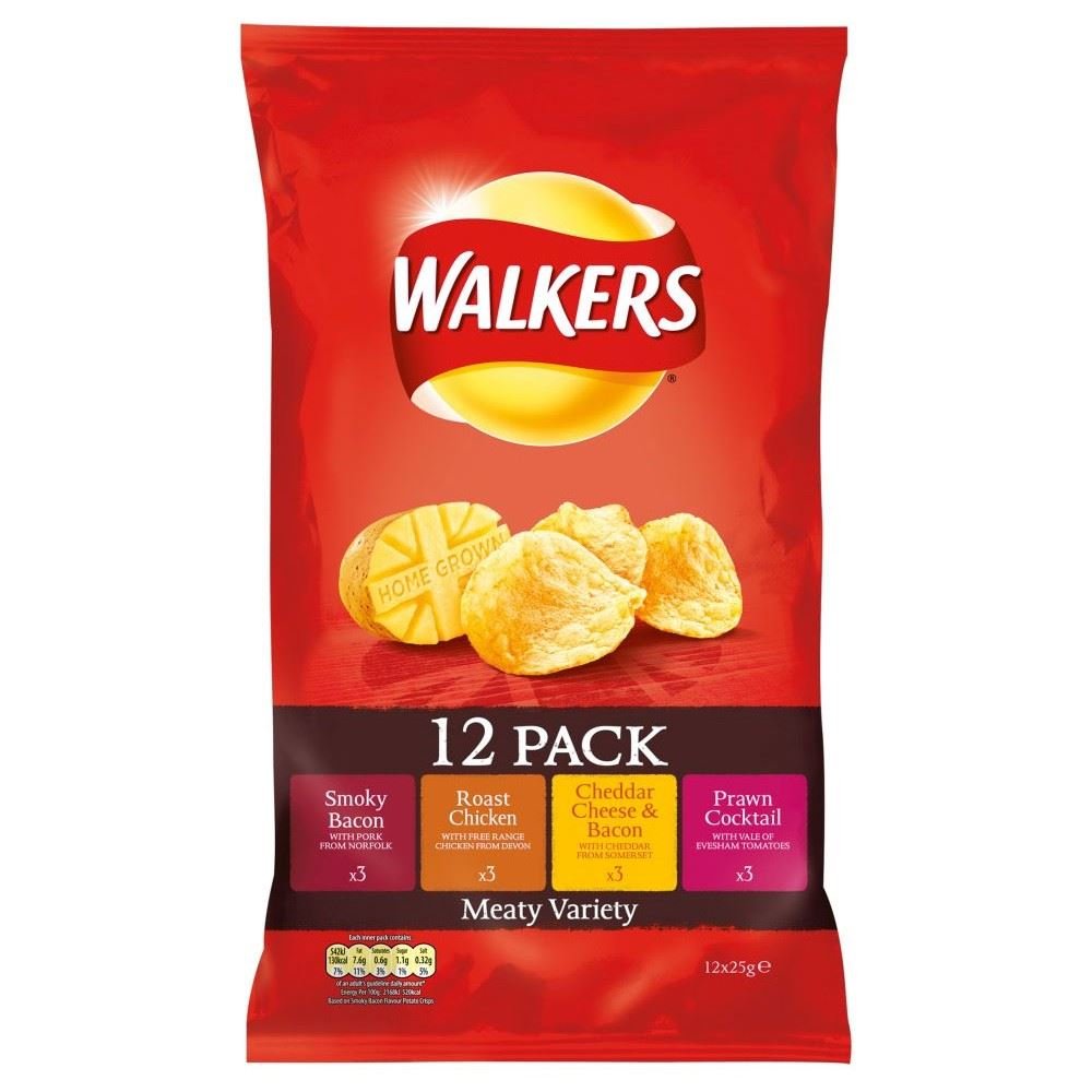 Walkers Crisps Meaty Variety pack of 6 x 2 (12x25g) Amazon.ca Grocery