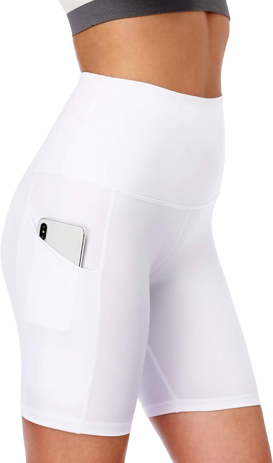 Cadmus Women's High Waist Workout Yoga Shorts Two Side Pocket: Clothing