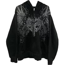 Pdxnyxx Jaqueta Streetwear Y2K Grunge com Zíper, Moletom Unissex