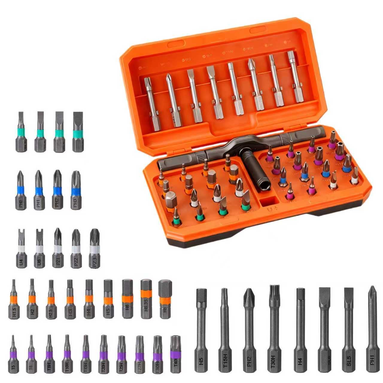 42 in 1 Magnetic Screwdriver Set, Ratcheting Screwdriver Set with Portable Case, S2 Steel Multi-Bit Magnetic Driver with T Handle, Compact Repair Tool Kit for Electronics, Computer, Furniture & DIY