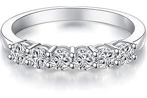 IMOLOVE Moissanite Wedding Band for Women Eternity Bands Moissanite Wedding Rings for Women Sterling Silver Ring Anniversary Band White Gold Plated Size 4-11
