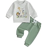 WZTYYDS Baby Boy First Birthday Outfit Long Sleeve Sweatshirt Tops Wild One Birthday Shirt Pants Set Fall Clothes