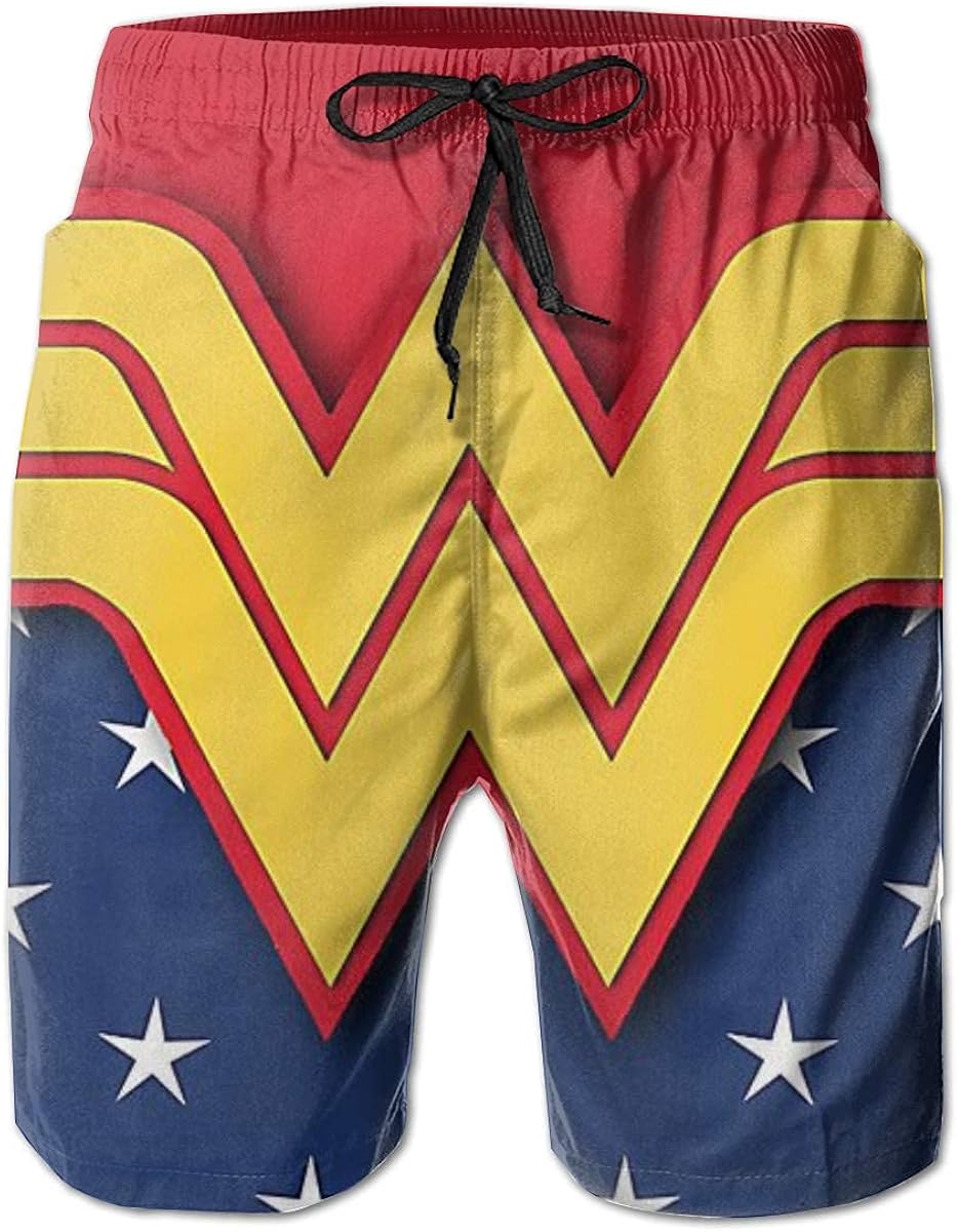 XCNGG Wonder Woman Mens Beach Board Swim Trunks Drawstring