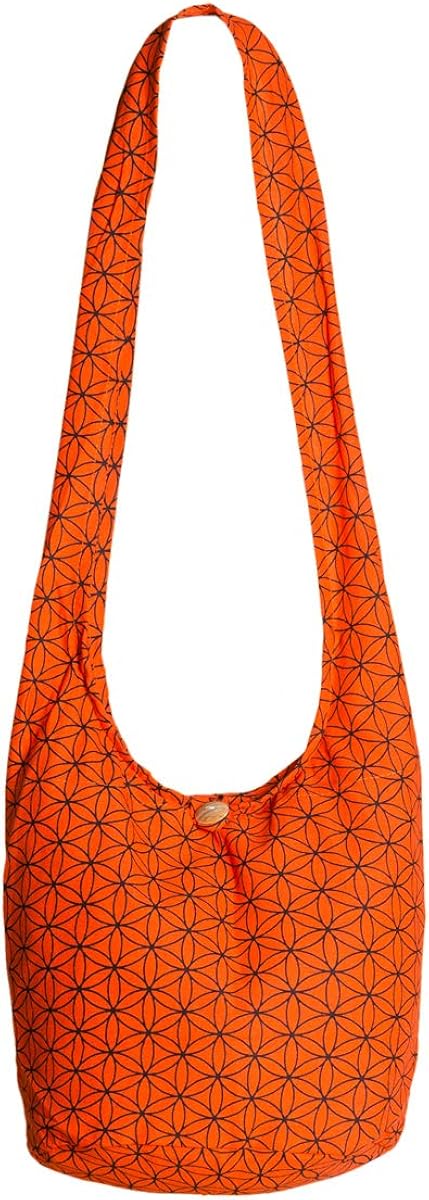 PANASIAM Shoulderbag Flower of Life, in orange, L, Flower of Life. Orange