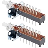 uxcell Momentary Push Button Switch 4PDT 4 Pole 12 Pin 1 Position 2pcs