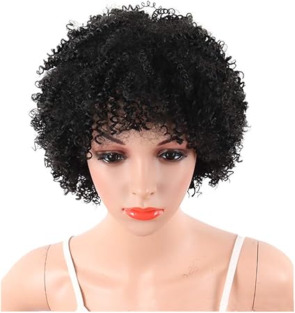 Amazon Frtheyh ショート ボブ ヘア ウィッグ アフロ コスプレ衣装デイリー パーティー ウィッグ黒人女性ナチュラル人工毛 Color Black Size 6 Frtheyh ビューティー 通販