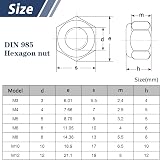 Leryati M10 Nylock Nut Stainless Steel Nylon Insert 10Pcs DIN985 A2 V2A view 3