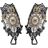 Daimay Bronzing Fingerless Gloves Gothic Floral Lace Steampunk Wristband Ring Vintage Beaded Gloves Bridal Bracelet Ring Set - 1 Pair – Spider Web
