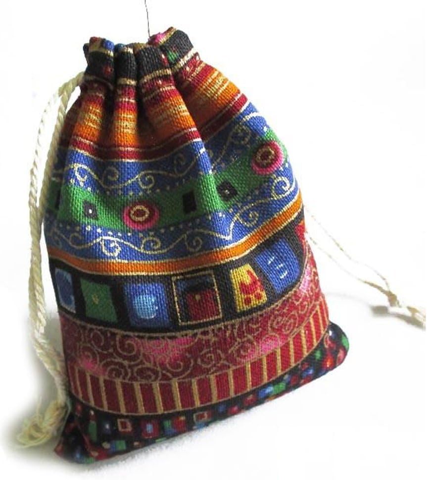 10 Pieces of Egyptian Style Coin / Jewelry / Gift / Party / Goodie / Candy / Accessories Drawstring Pouch / Bag - Small Size 4X4.5 Inches (Brown)
