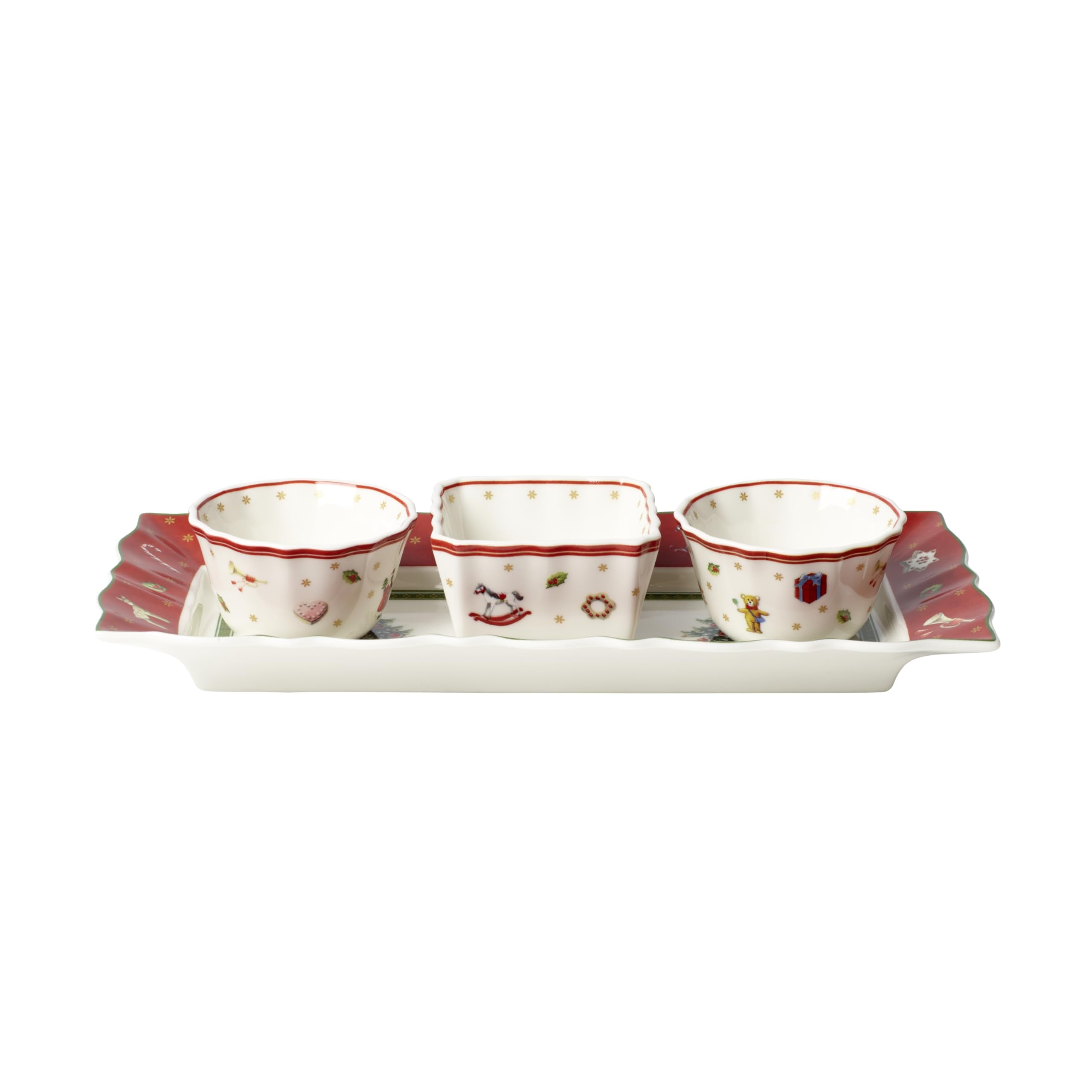 Villeroy & Boch – Toy's Delight Dip Set 4 Pieces, Dipping Bowls Set with Tray, Premium Porcelain
