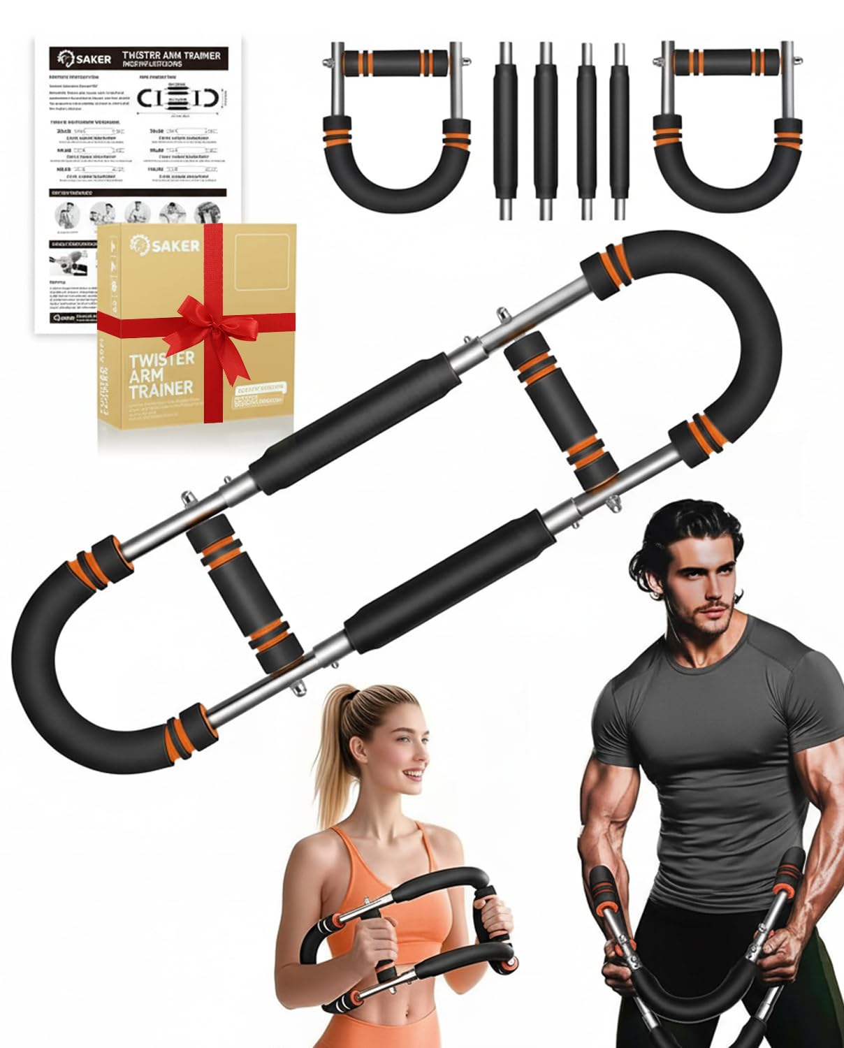 Photo 1 of 2026 New Saker PowerTwist Arm Trainer, 30-120lb Adjustable Forearm Strengthener, Arm Exercise and Chest Workout Equipment for Home Gym, for Men, Ideas for Fitness Enthusiasts