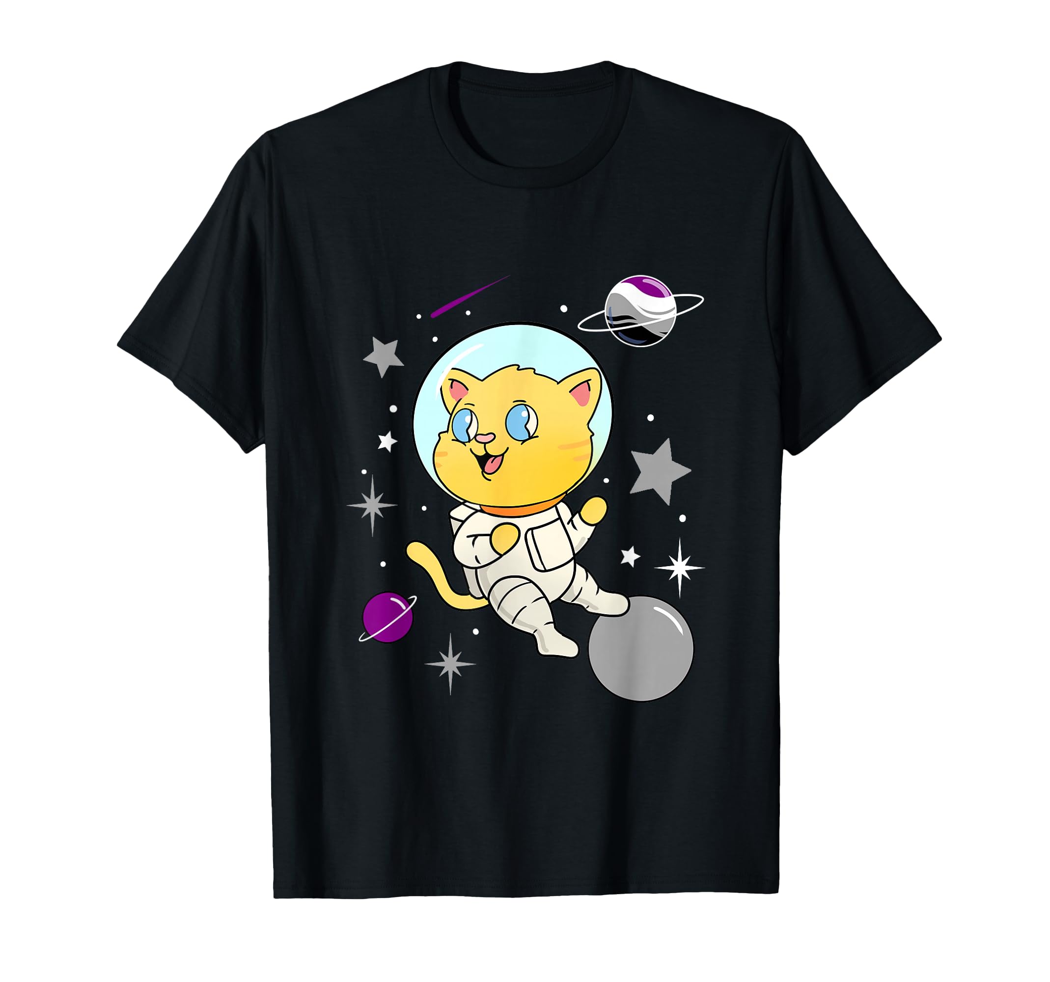 Asexual Cat in Space Ace Pride T-Shirt