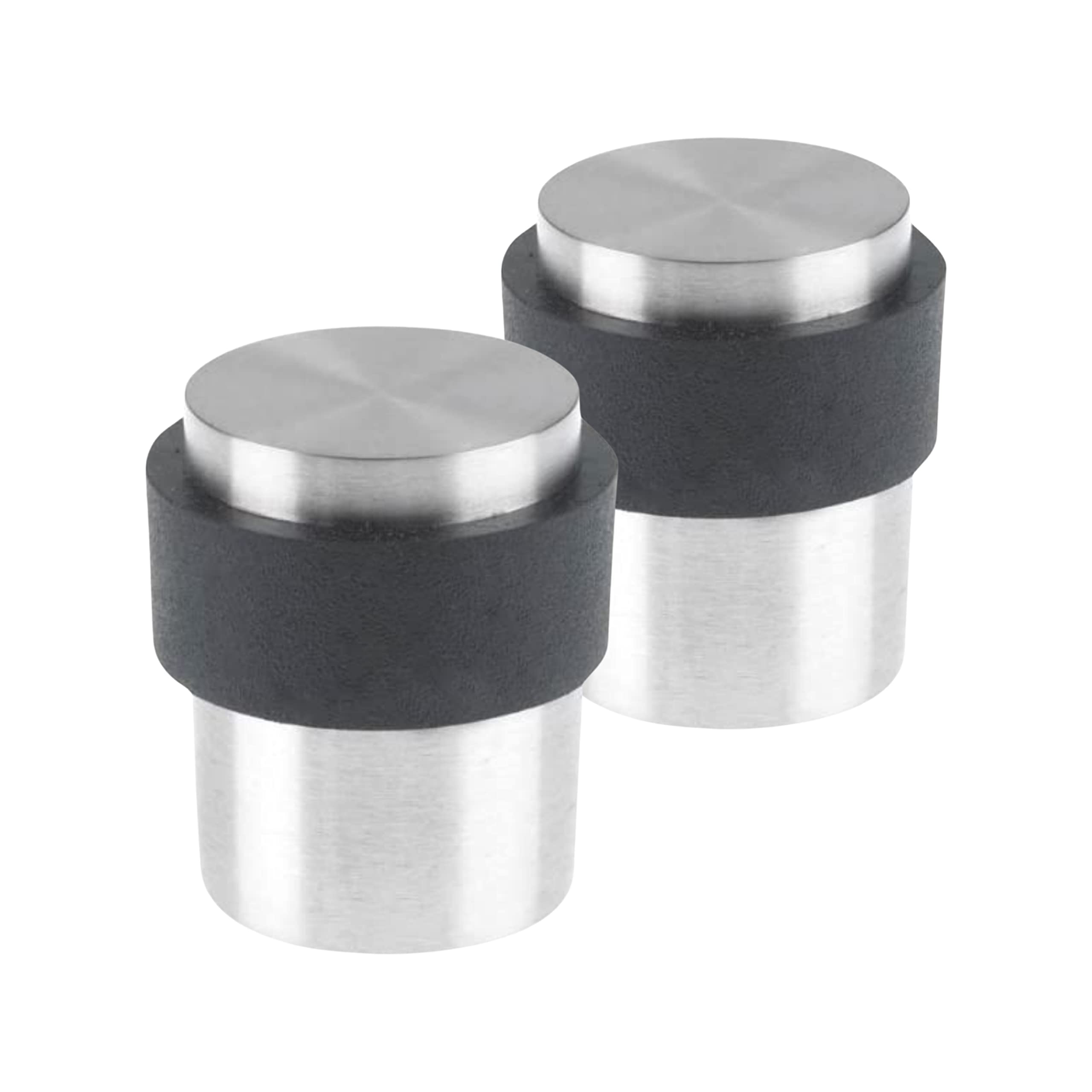 ZOO 2 X 1 x Door stop 41mm in satin stainless steel for floor mounting, fixings included.