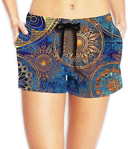 Pitsa7m Women's Art Gears Quick Dry Boardshort Swimm Surf Trunk Beach Shorts Pant