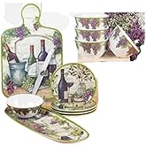 Certified International Meadow Brook Vineyard Cheese Board with Knife Set, 13.25-inch Length, for Everyday Use, Kitchen Accessories, Party Celebration