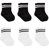 bistyle Baby Grip Ankle Socks 6 Pairs | Newborn Infant Toddlers Sock Organic Cotton | Kids Boys Girls Ankle